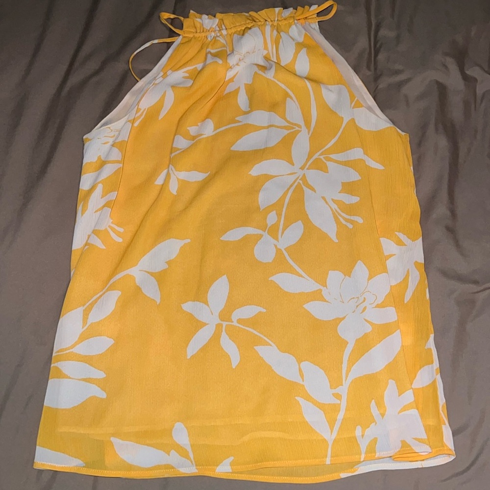 High neck tank top that ties in the back